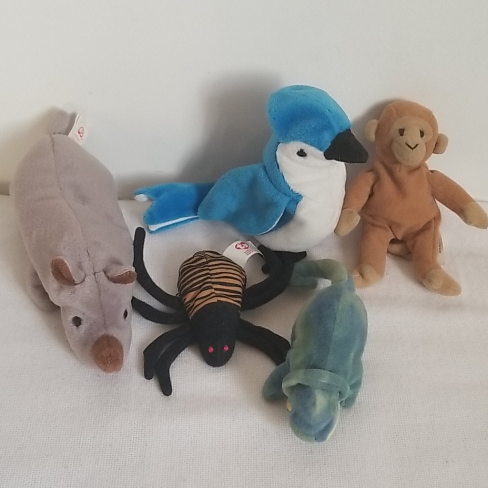 TY Beanie Babies Rocket Bongo Spinner Iggy Spike